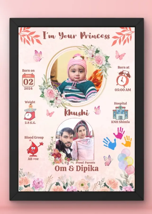 Cute baby theme customise photo frame