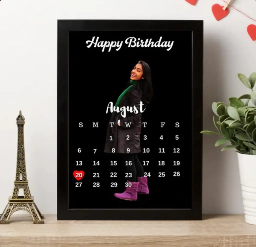 Black background customer photo frame