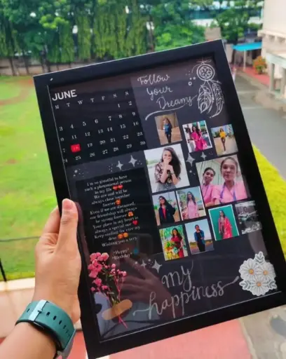 Black background photo frame